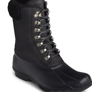 SPERRY SALTWATER BLACK TALL BOOTS NEW IN BOX sz6